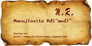 Manojlovits Rómeó névjegykártya